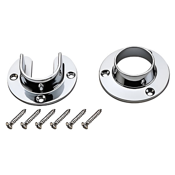 National Hardware S822-080 Stanley Home Designs 1-5/16 In. Zinc Closet Rod Socket, Chrome - pack of 2