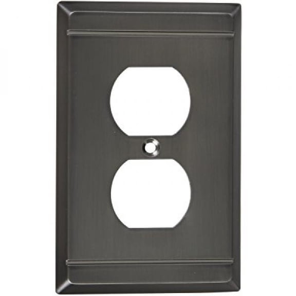 Stanley Hardware V8037 Franklin Single Outlet Plate in Antique Pewter