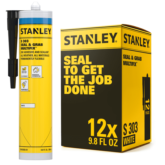 Stanley Hybrid Polymer Multi Bond & Seal, 9.8 fl oz - White-12 Pack