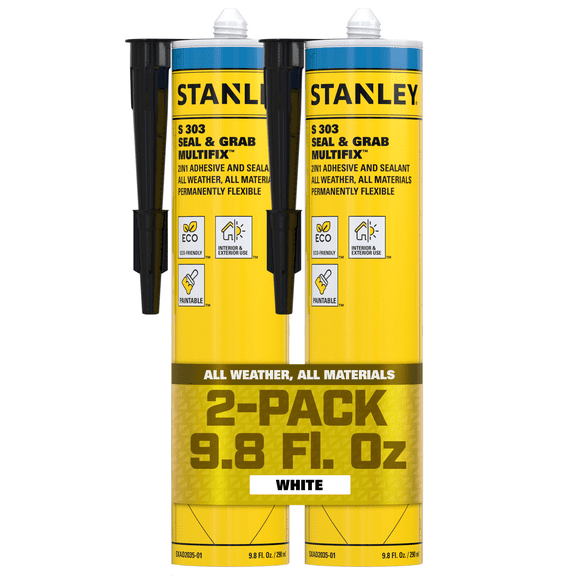 Stanley Hybrid Polymer Multi Bond & Seal, 9.8 fl oz - White-2 Pack