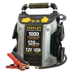 STANLEY J5C09 JUMPiT Portable Power Station Jump Starter: 1000 Peak/500 Instant Amps, 120 PSI Air Compressor, USB Port, Battery Clamps