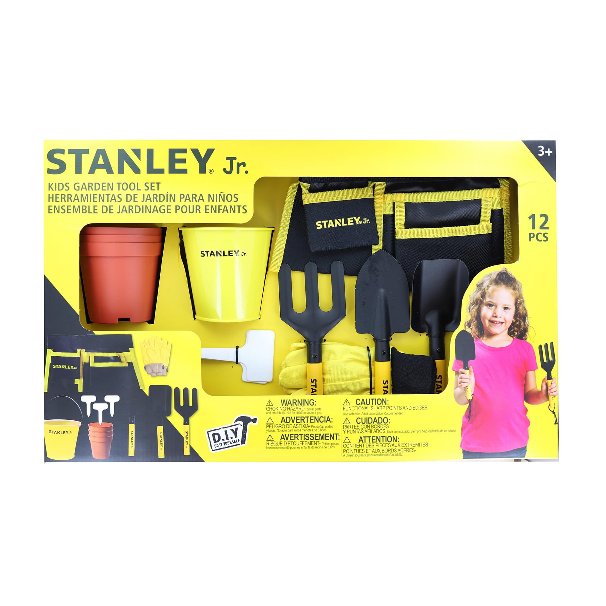 Stanley Jr. 12 Piece Kids Yellow Garden Tool Set