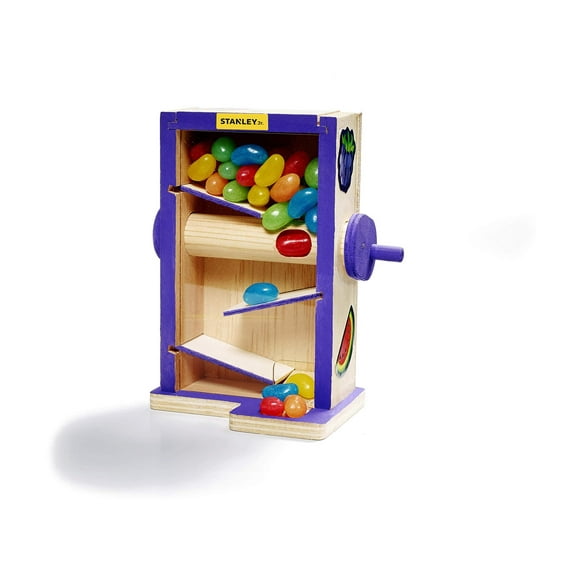 Stanley Jr DIY Candy Maze Building Kit for Kids JK009-SY: Childrens Boy or Girl Wood Gumball Box, Beginning Woodworking Set with Paints, Ages 5 to 12