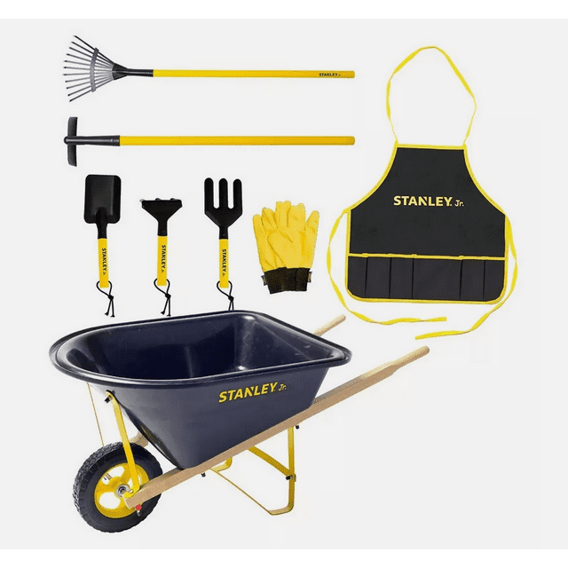 Stanley Jr Wheelbarrow & 7 Piece Garden Set