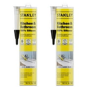 Stanley Kitchen & Bathroom 100% Silicone Sealant,10.1 fl oz White (Acetoxy cure)-2 Pack