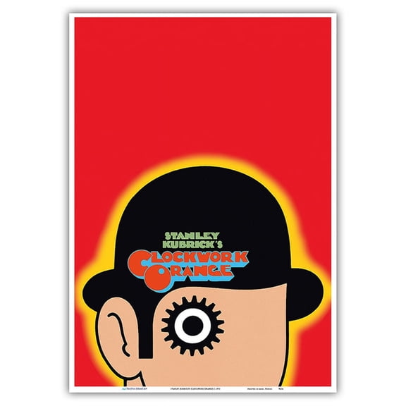 Stanley Kubrick’s Clockwork Orange - Starring Malcolm McDowell - Vintage Film Movie Poster c.1972 - Master Art Print 10in x 14in