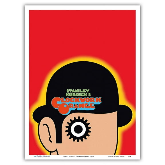 Stanley Kubrick’s Clockwork Orange - Starring Malcolm McDowell - Vintage Film Movie Poster c.1972 - Master Art Print (Unframed) 9in x 12in