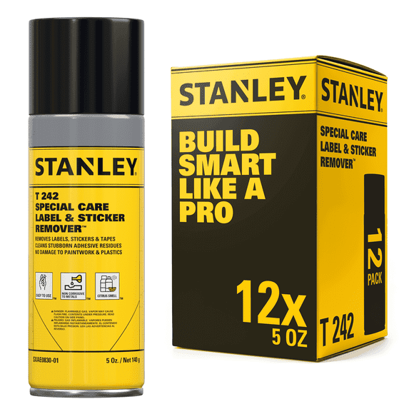 Stanley T242 Label & Sticker Remover Spray, Citrus Formula, 5 oz - 12 Pack