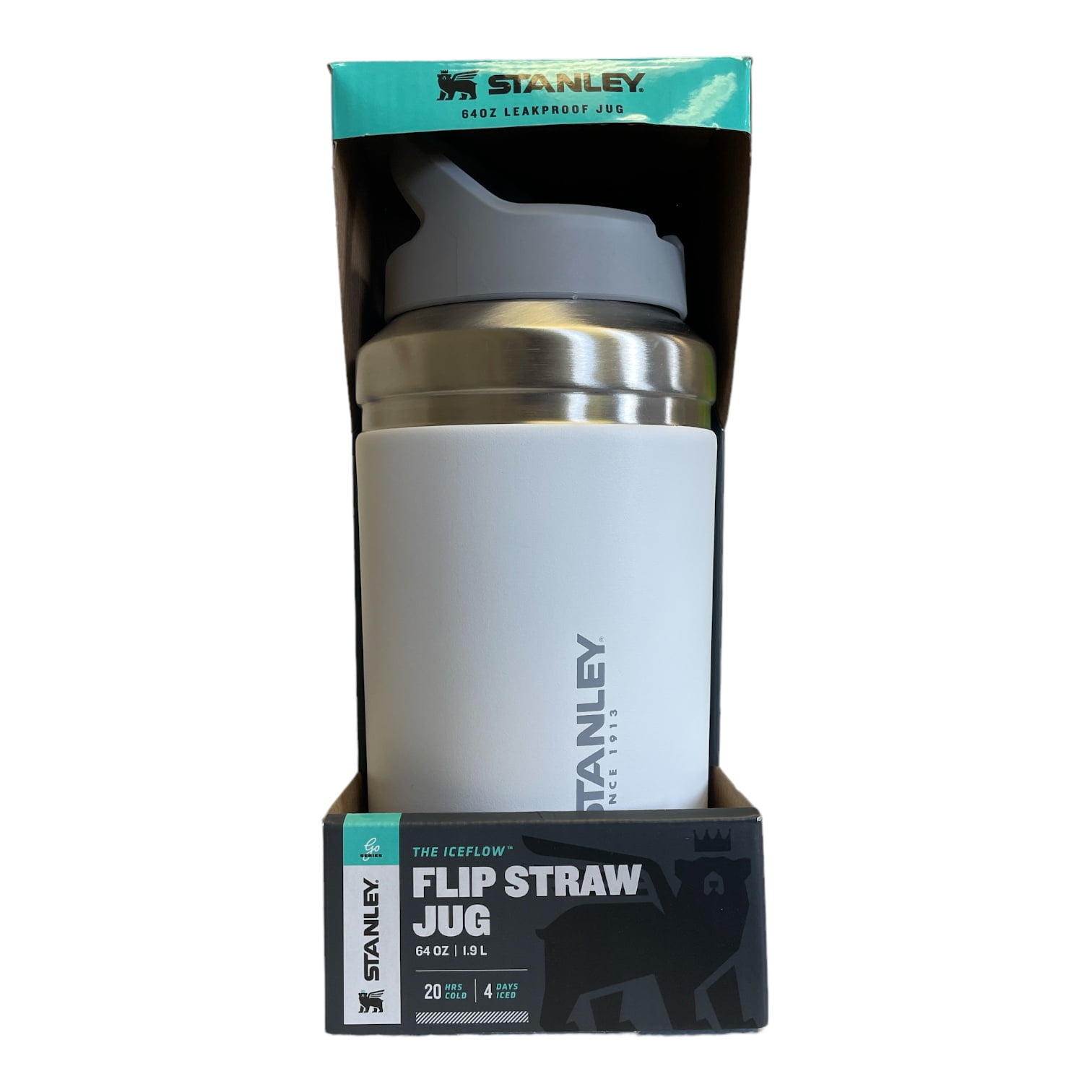 Stanley Leakproof Flip Straw Jug, 64 Ounce (White)