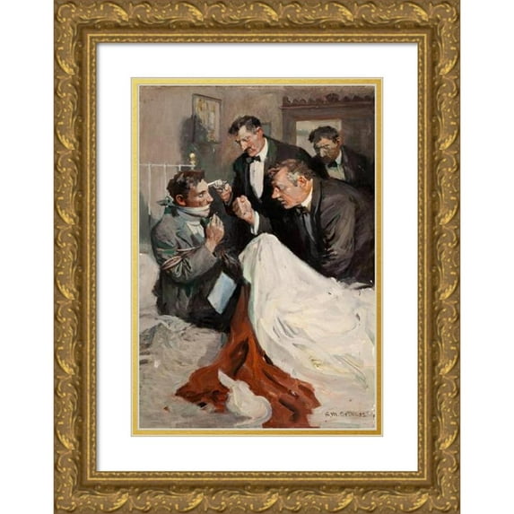 Stanley Massey Arthurs 18x24 Gold Ornate Framed and Double Matted Museum Art Print Titled - Traveler for the Firm; Mr. Jones Goes to Paris (1913)