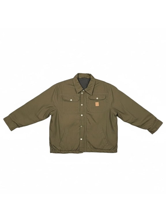 Men's Barn Canvas Jacket Size 2XL Olive Green Full Zip Water Resistant