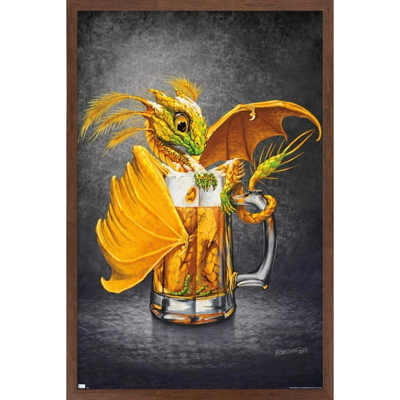 Stanley Morrison - Beer Dragon Wall Poster, 22.375" x 34", Framed