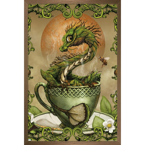 Stanley Morrison - Tea Dragon Wall Poster, 22.375" x 34", Framed