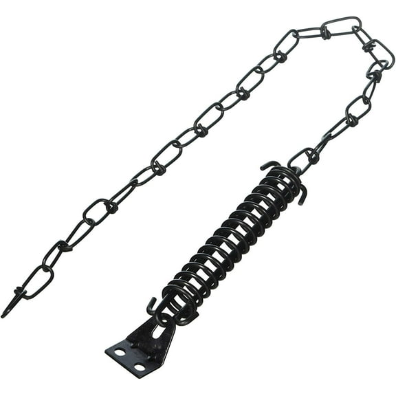 National Hardware Door Stop Spring Chain - Spring Doorstop, Includes Screws - Black