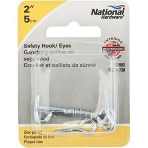 Stanley National Hardware  2.5 in. Zinc Safety Gate Hook & Eyes