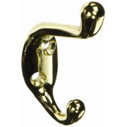 Stanley National Hardware V8005 3-1/2 Basic Coat & Hat Hooks In Polished Brass