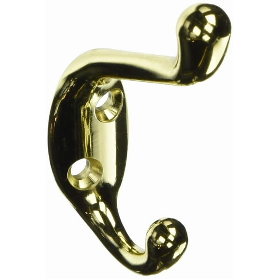 Stanley National Hardware V8005 3-1/2" Basic Coat & Hat Hooks In Polished Brass