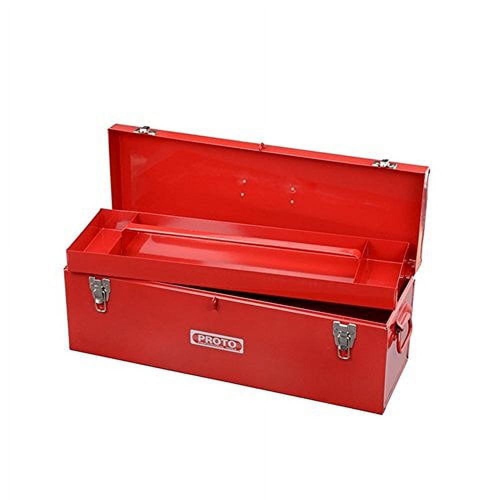 Stanley Products General Purpose Tool Box, Double Latch, 26 in x 8-1/2 in x 9-1/2 in, Steel, Red - 1 EA (577-9969-NA)