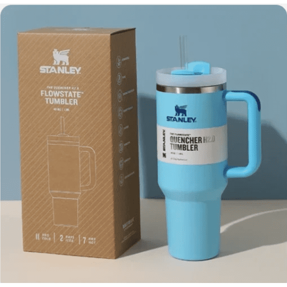 Stanley Quencher H2.0 FlowState 40oz Stainless Steel Vacuum-Insulated Tumbler with Lid and Straw – Pool