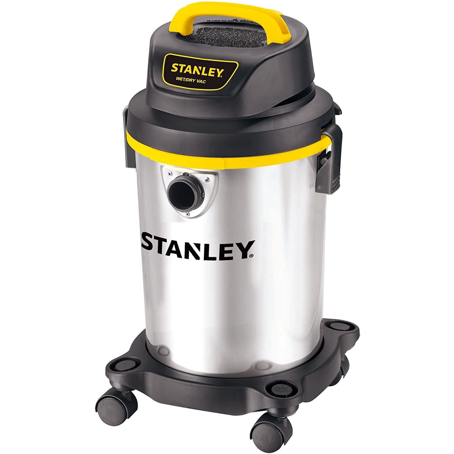 Stanley - SL18129 Wet/Dry Vacuum, 4 Gallon, 4 Horsepower, Stainless Steel  Tank Silver+yellow