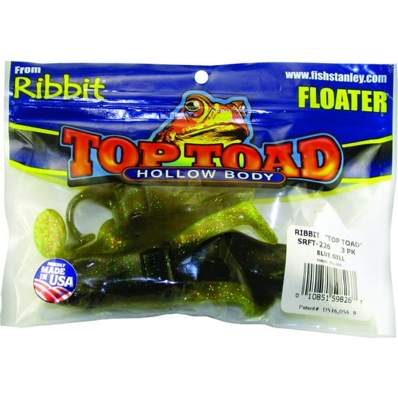 Stanley SRFT-226 Top Toad Hollow Body Frog Unrigged 4" Blue Gill