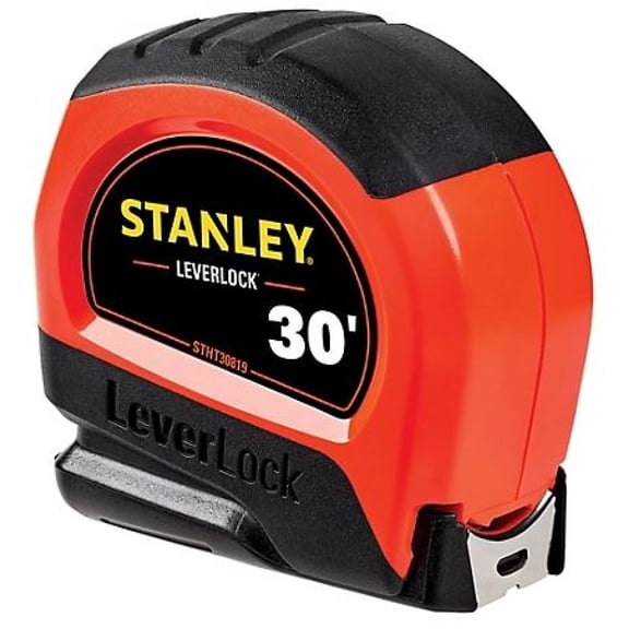 Stanley STHT30819S Leverlock Hi-Vis Tape Measure with Tru-Zero Hook, 1" x 30 ft.