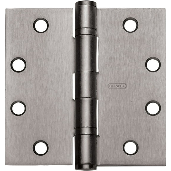 Stanley Security FBB179426D 4 x 4 in. Steel Full Mortise Ball Bearing Standard Weight Square Corner Hinge, No. 068261 Satin Chrome