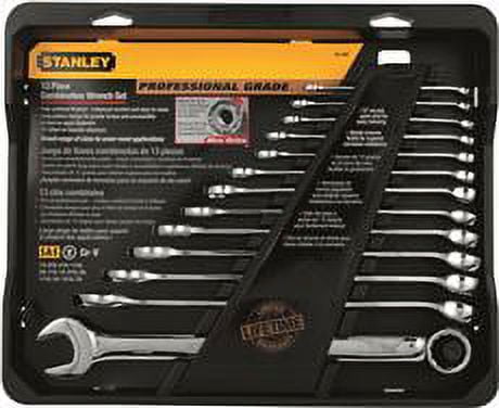 Stanley Set Wrench Comb Full Polish Pro Sae 13 Piece