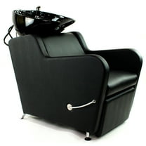 Stanley Shampoo Backwash Unit w/ Shampoo Bowl, Sink & Faucet for Beauty Spa Barber Shop, Professional Hair Salon Equipment, Black