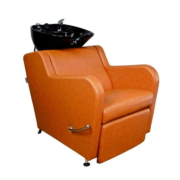 Stanley Shampoo Backwash Unit w/ Shampoo Bowl, Sink & Faucet for Beauty Spa Barber Shop, Professional Hair Salon Equipment, Camel