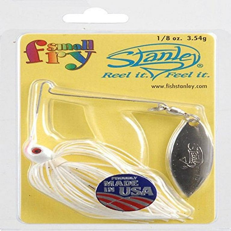Stanley Small Fry Spinner Bait Fishing Lure, White, 1/8 Oz., SF18