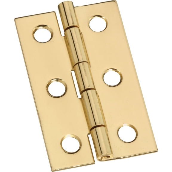 Stanley Solid Brass Miniature Medium Hinge, 2" Long x 1-3/16" Open (1 Pair)