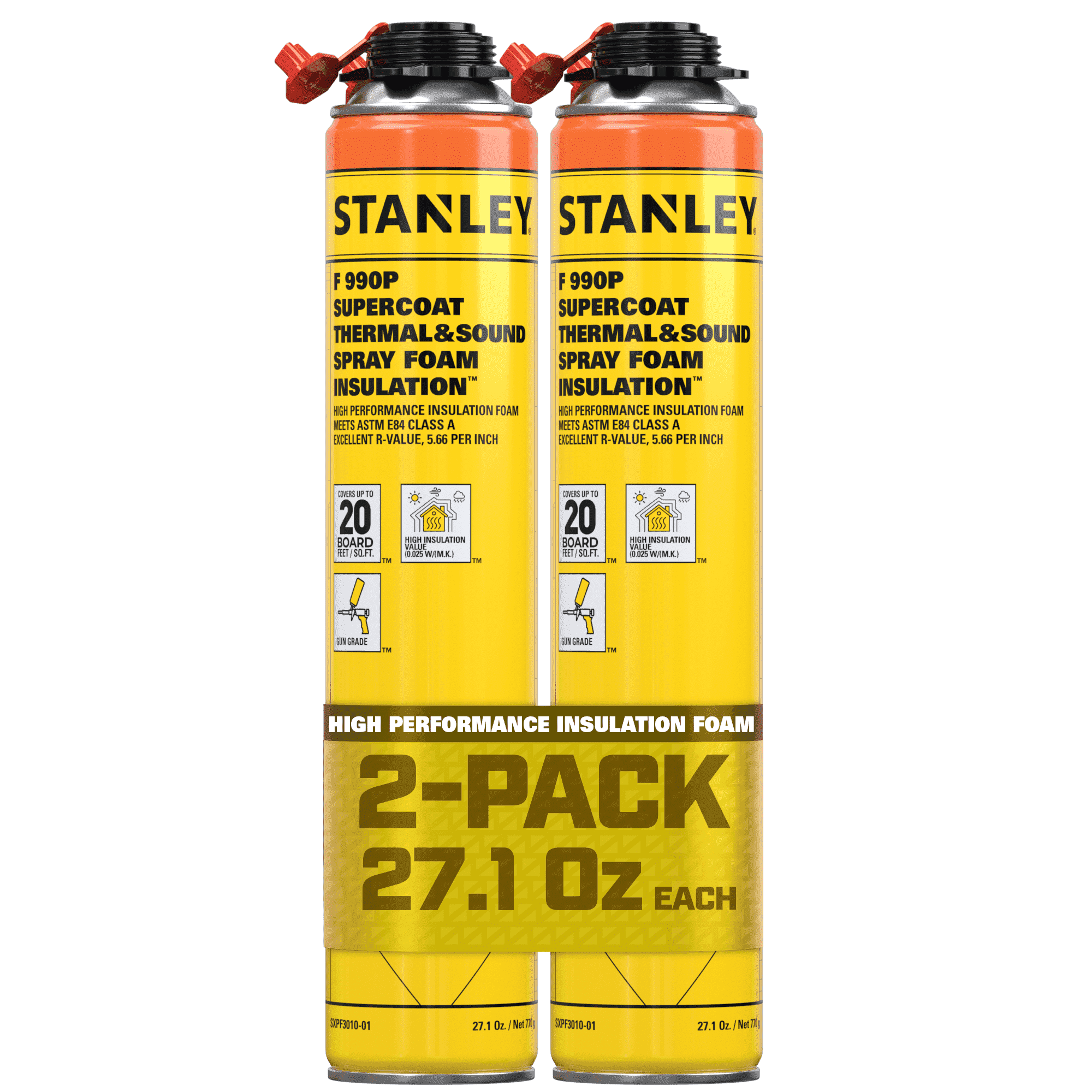 Rated R Stan Stanley F990P SuperCoat Spray Foam - Fire Rated - R-Value 11.32 at 2 ...