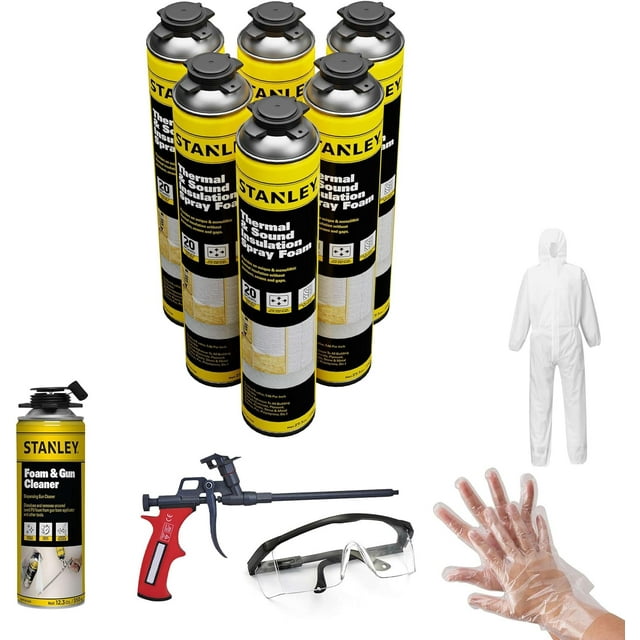 Stanley Supercoat Spray Foam Insulation Kit Closed Cell, 120 Board
