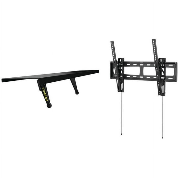Stanley TLS-120T 37"-70" Tilt Flat Panel Mount & ATS-106 TV Top Shelf