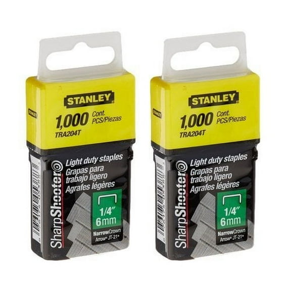 Stanley TRA204T 1/4 Inch Light Duty Narrow Crown Staples, Pack of 1000Pack of 2000