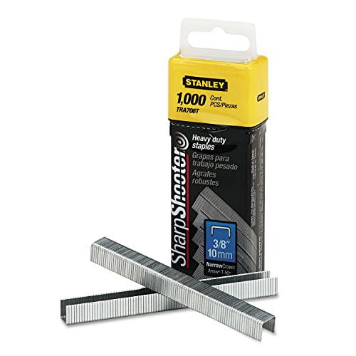 Stanley TRA706T Sharpshooter Heavy-Duty Tacker Staples, 3/8-Inch Leg Length, 1000/Box