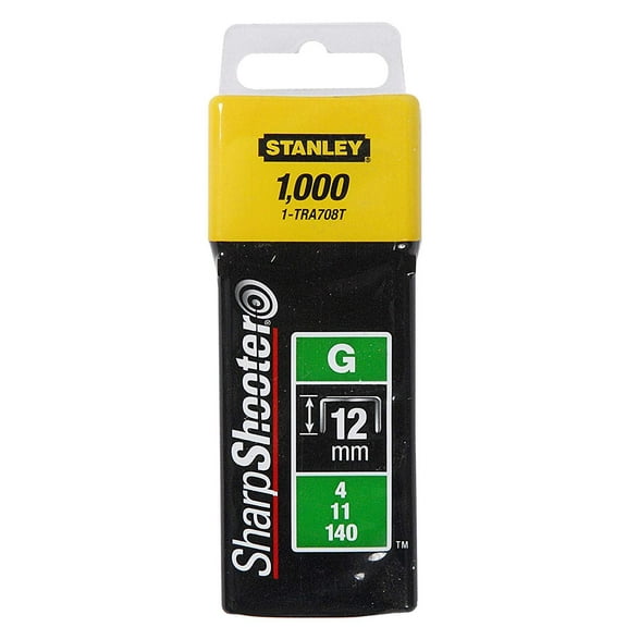 Stanley TRA708T Sharpshooter 1/2-Inch Leg Length Staples, Steel 1000 Count
