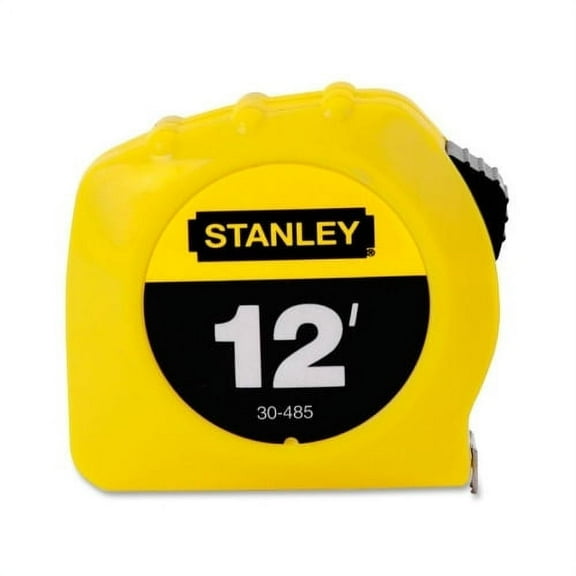 Stanley Tape Rule 12 ft Length 0.5" Width - 1/16 Graduations - Imperial Measuring System - Plastic - 1 Each - Yellow