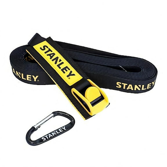 Stanley Tie-Down Safety Strap w/ Cam-Buckle / 19.6 ft Heavy Duty Webbing - Supports 1000 lb of Cargo