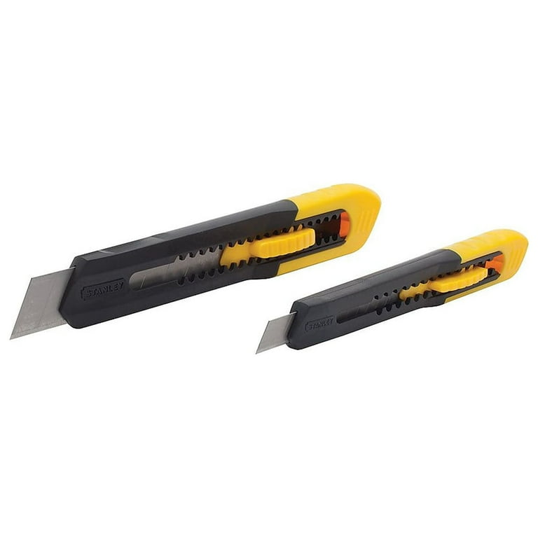 Two-Pack Quick Point Snap Off Blade Utility Knife, 9 mm and 18 mm Blades, Yellow/Black Two-Pack Quick Point Snap Off Blade Utility Knife, 9 mm and 18 mm Blades, Yellow/Black