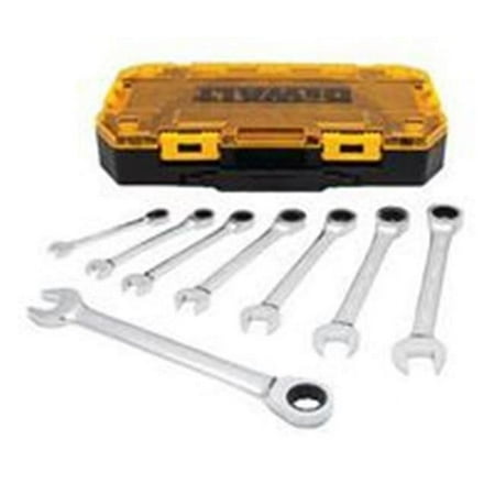 Stanley Tools 7522410 SAE Ratcheting Combination Wrench Set, 8 Piece, Metal, Full Polish