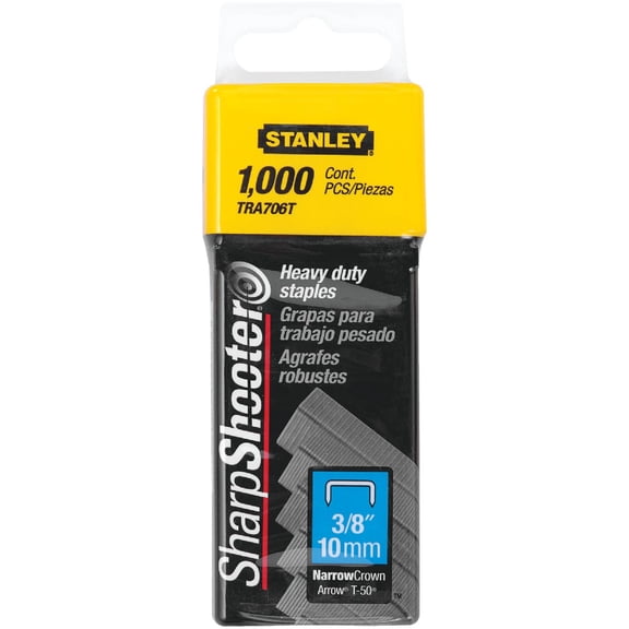 Stanley Tra706t Sharpshooter Heavy-Duty Tacker Staples, 3/8-Inch Leg Length, 1000/Box