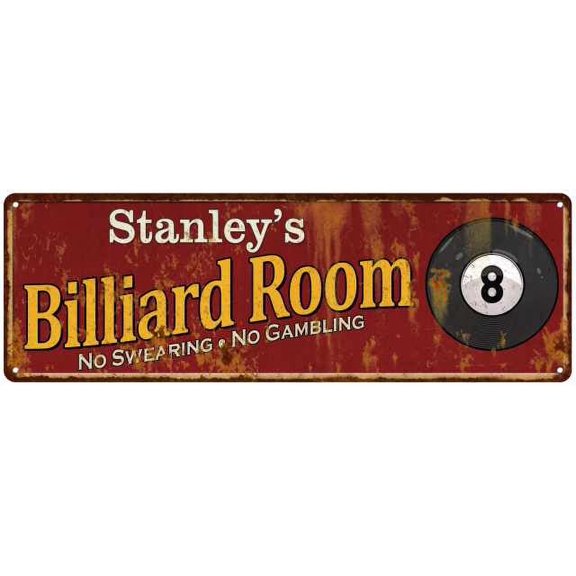 Stanley's Billiard Room Red Sign Game Room Pool 6x18 106180008443
