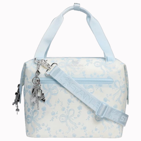 Stanley x LoveShackFancy All Day Julienne Mini Cooler 7.4 QT / 10 Can Coquette Bow Chantilly Insulated Soft Cooler Bag with Shoulder Strap, 12H Cooling, Recycled Polyester