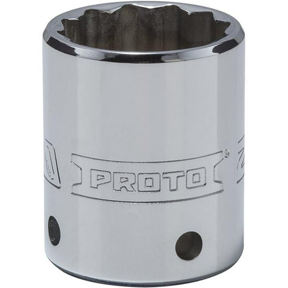 Queller Wholesale 0.5 in. Drive 28 mm Proto Socket - 12-Point, Standard - Tether Ready, Chrome