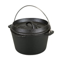Stansport 1 QT Pre-Seasoned Cast Iron Dutch Oven Flat Bottom, Easy to Clean Surface