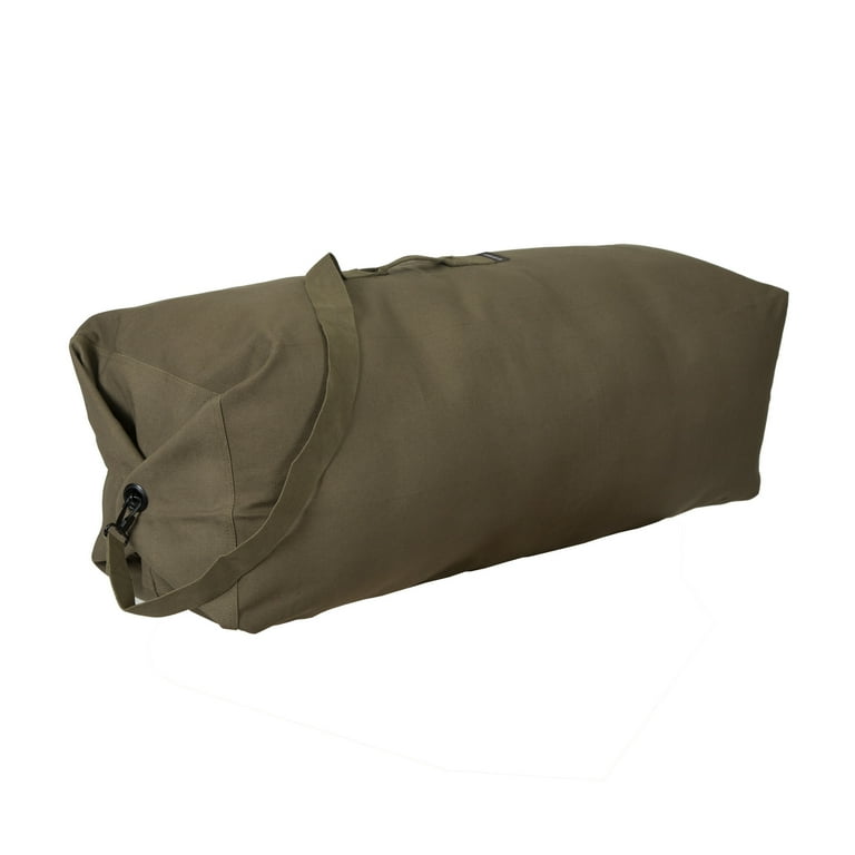 Black - Military Top Load Duffle Bag with Shoulder Strap 25 in. x 42 in. -  Cotton Canvas