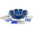 thumbnail interactive-video image 1 of Stansport Deluxe 24-Piece Enamel Tableware Set - Blue, 1 of 11