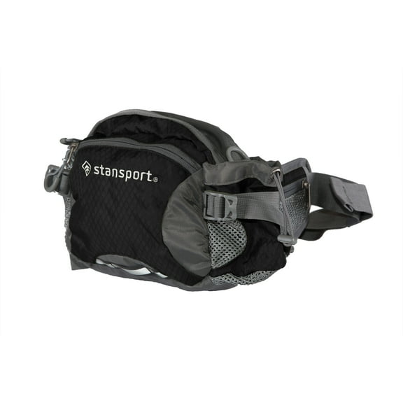 Stansport 5 Liter Waist Pack with Shoulder Strap - Black - Polyester, Adult, Backpack